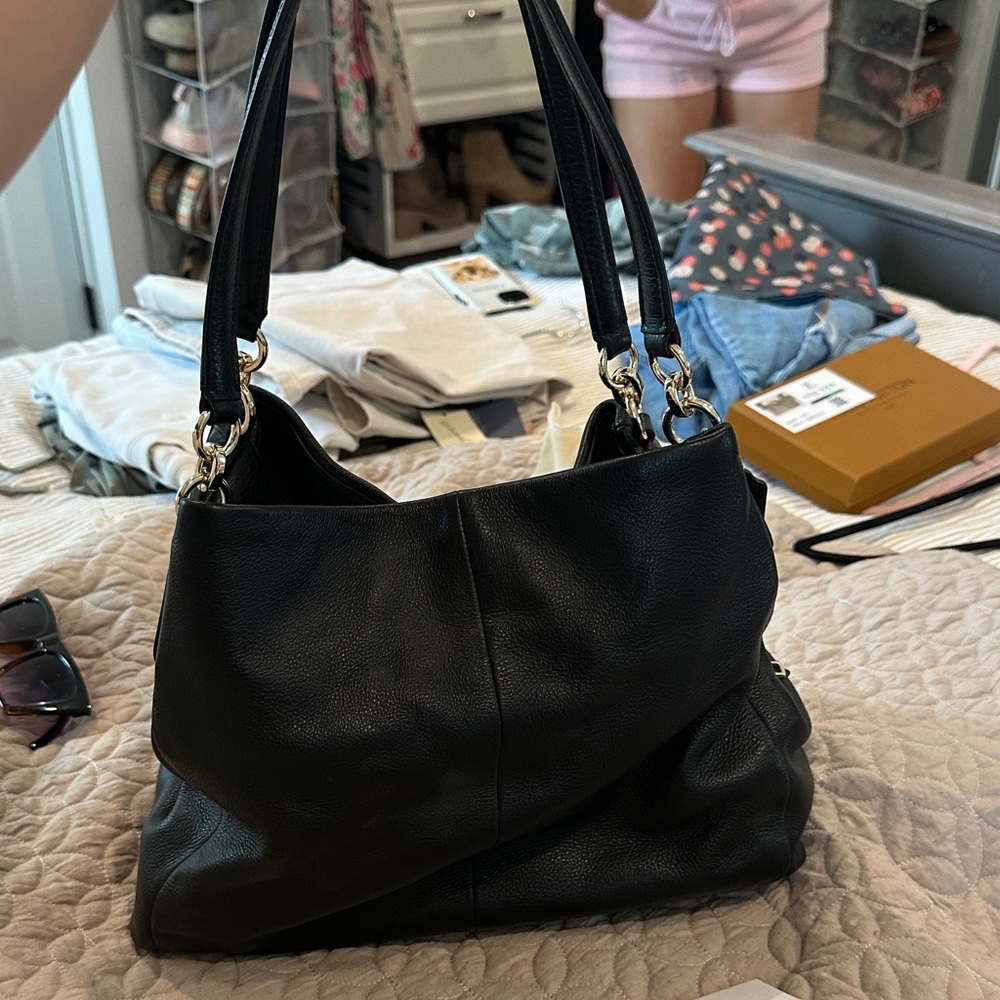 Coach Black Leather Shoulder Bag